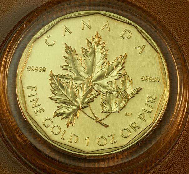 2007 Canadian Gold Maple Leaf .99999 1 oz BU With Assay Card (1st Year
