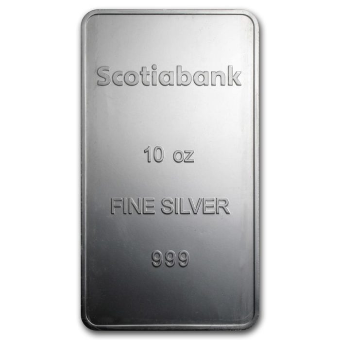 10 oz Silver Bar – Scotiabank (Slightly Tarnished) - Image 2