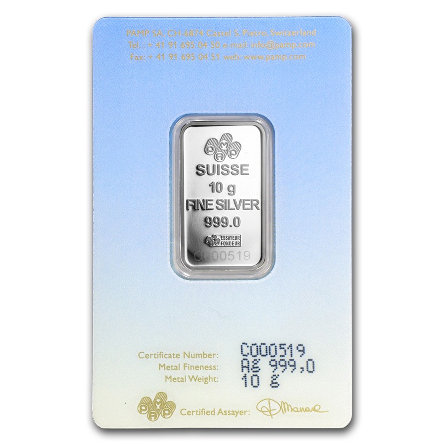 Lakshmi- PAMP Suisse with Assay Card-10 grams Silver Bar - Image 3