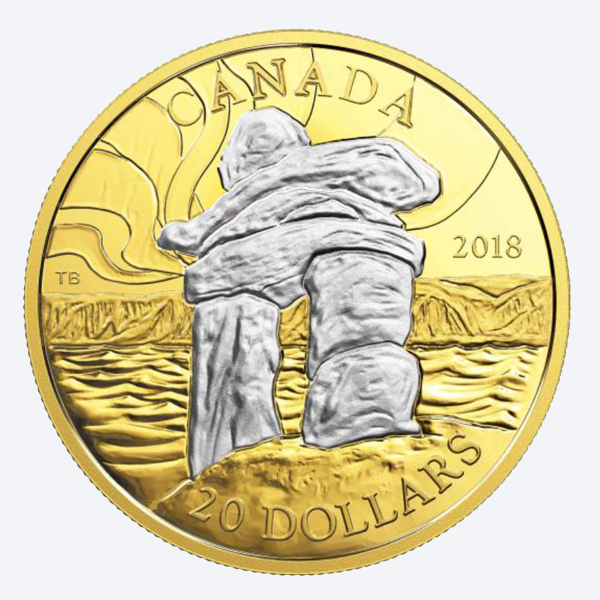 2018 $20 FINE SILVER COIN CANADA’S ICONIC INUKSHUK: GUIDING THE WAY
