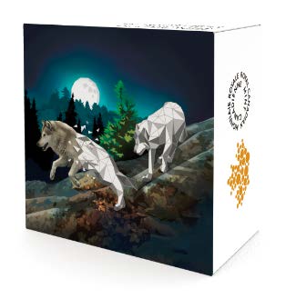 2018 $20 FINE SILVER COIN GEOMETRIC FAUNA SERIES: GREY WOLVES - Image 2