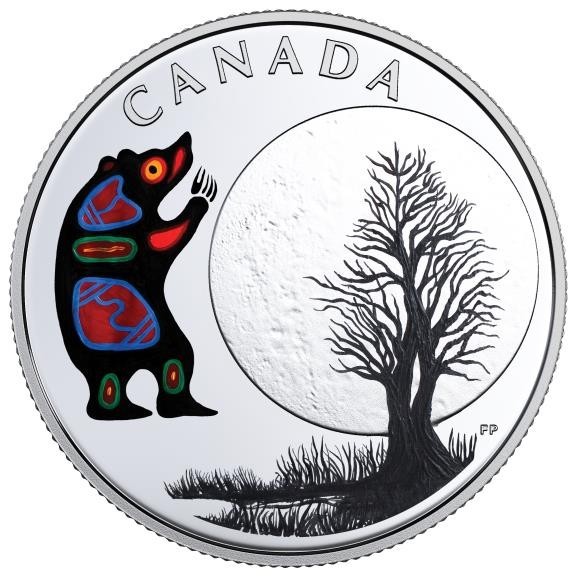 2018 $3 FINE SILVER COIN - THE THIRTEEN TEACHINGS FROM GRANDMOTHER MOON: BEAR MOON