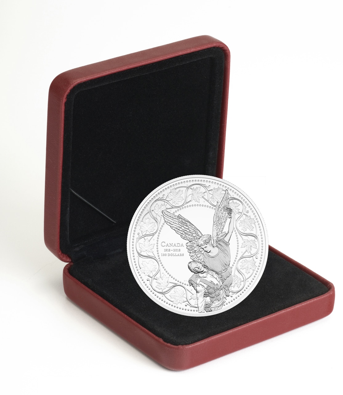 2018 $100 FINE SILVER COIN - THE ANGEL OF VICTORY 100TH ANNIVERSARY OF THE FIRST WORLD WAR ARMISTICE - Image 3
