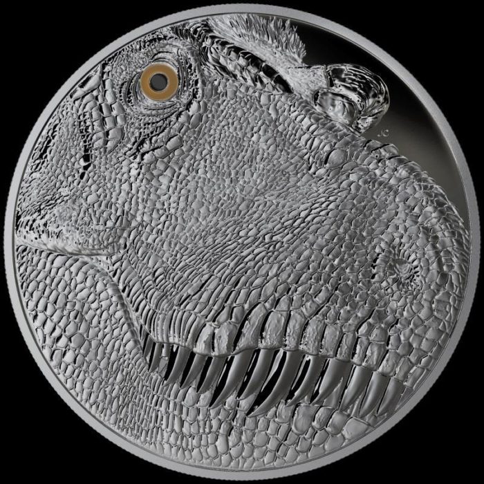 2018 $250 FINE SILVER COIN A FIERCE GAZE: TYRANNOSAURUS REX