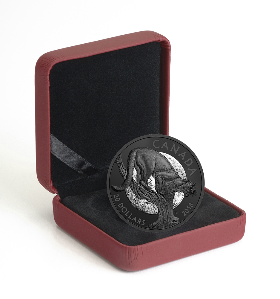 2018 $20 Fine Silver Coin - Nocturnal By Nature: Cunning Cougar - Image 3