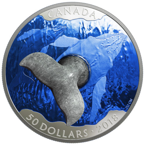 2018 $50 Fine Silver Coin - Whale's Tail Soapstone Sculpture