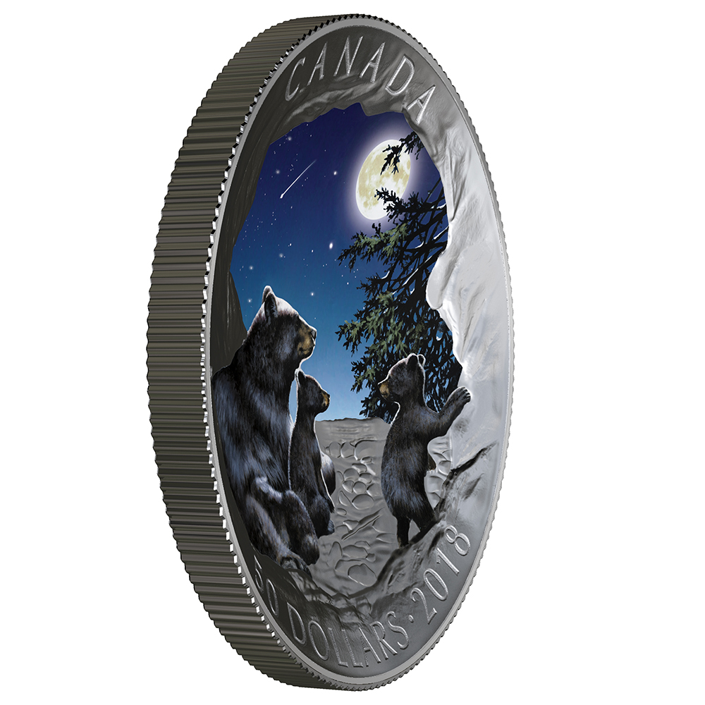 2018 $50 FINE SILVER COIN NATURE'S LIGHT SHOW: MOONLIT TRANQUILITY - Image 4