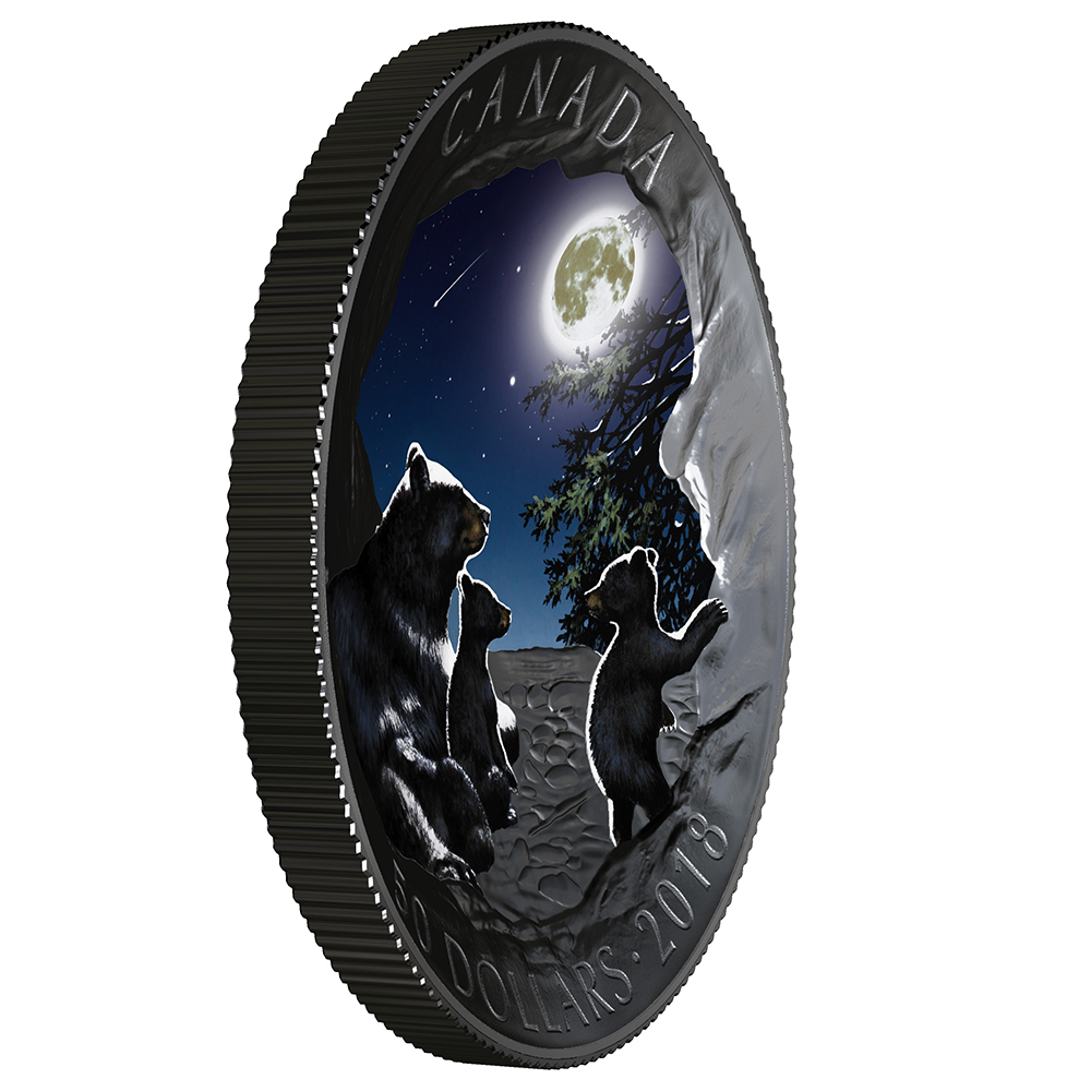2018 $50 FINE SILVER COIN NATURE'S LIGHT SHOW: MOONLIT TRANQUILITY - Image 5