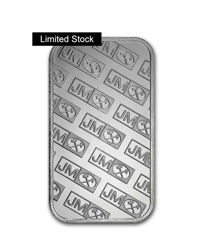 Buy Online 1 Oz Silver Bar - Johnson Matthey | Bullion Mart