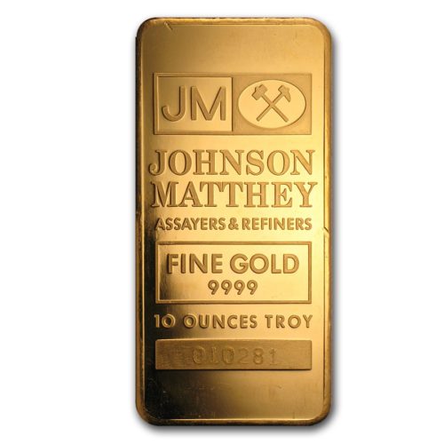 10 Oz Gold Johnson Matthey Bar