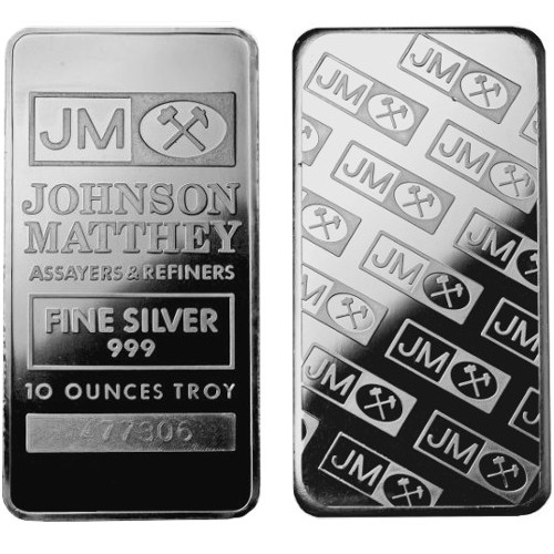 10 Oz Johnson Matthey Silver Bar - Bullion Mart