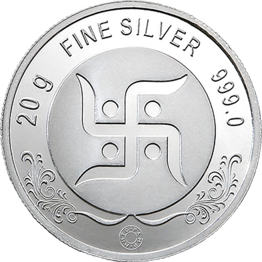Ganesha And Lakshmi Pure Silver Diwali Silver Coin Traditional Silver Coin Laxmi & Ganesh Ji/Laxmi & Ganesh Ji Silver Coin/Silver Round Shape