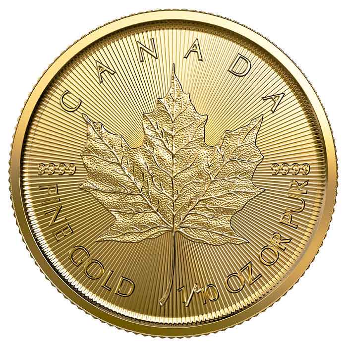 2019 1/10 Oz Canadian Maple Leaf Gold Coin