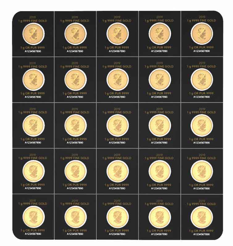 2019 MAPLEGRAM25 (TM) (25 x 1 g 99.99% Pure Gold) - Image 4