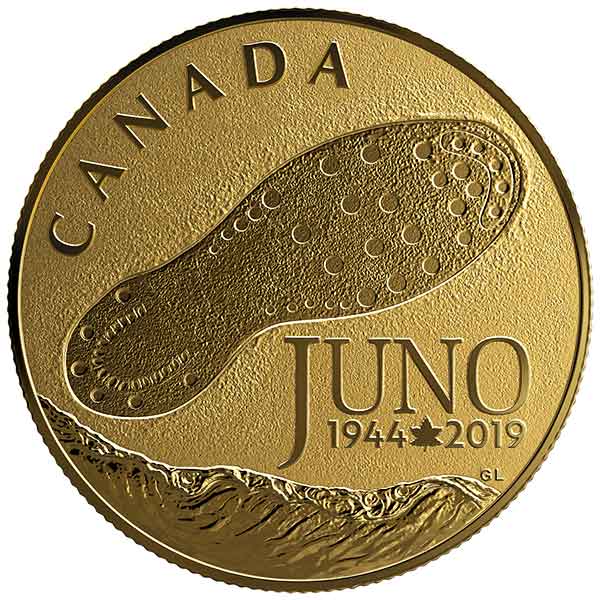 2019 $100 14-KARAT GOLD COIN - 75TH ANNIVERSARY OF THE NORMANDY CAMPAIGN D-DAY AT JUNO BEACH