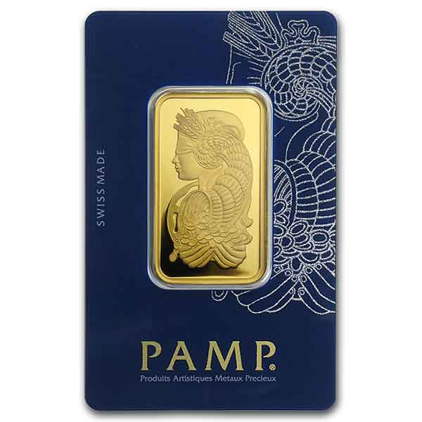 1 oz Gold Bar - PAMP Suisse Lady Fortuna (In Assay)