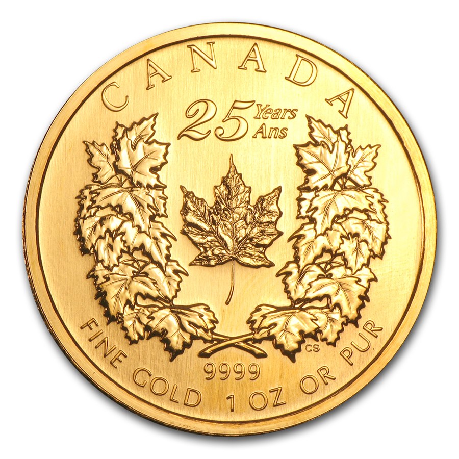 2004 Canada 1 oz Gold Maple Leaf BU (25th Anniversary) - Bullion Mart