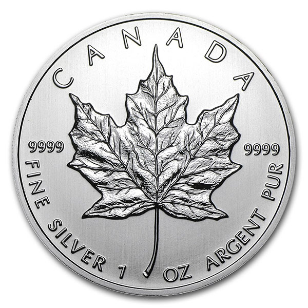 Qanon銀貨　1オンス　1枚 1989 1 Oz Canadian Silver Maple Leaf Coin - Bullion Mart