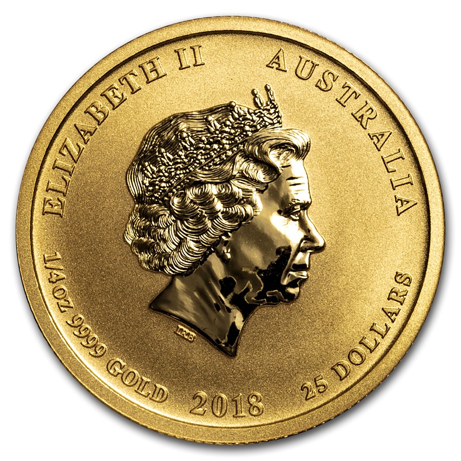1/4 oz Australia Gold Lunar Dog 2018 - Image 2