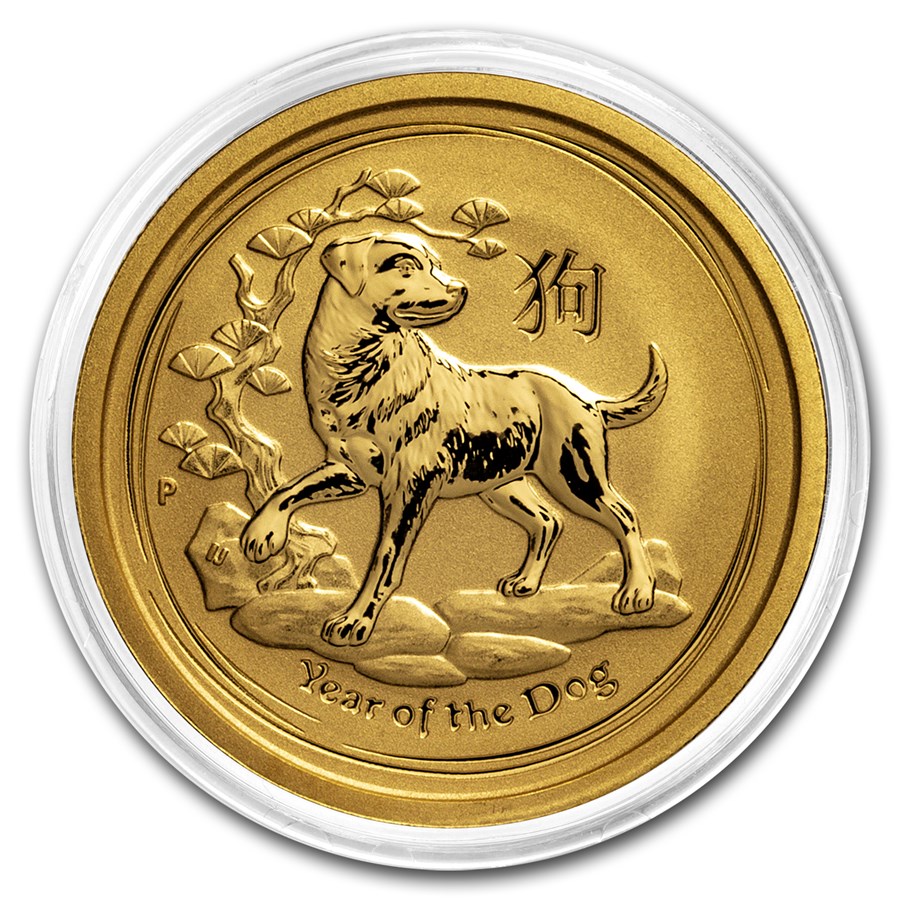 1/4 oz Australia Gold Lunar Dog 2018 - Image 3
