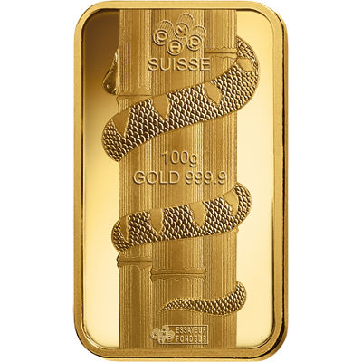 100 Gram PAMP Suisse Lunar Snake Gold Bar 2013 - Image 2