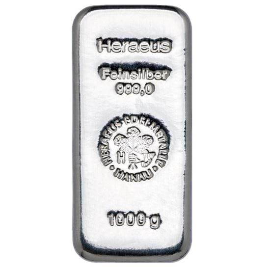 1 kilo Heraeus Cast Silver Bar - Bullion Mart
