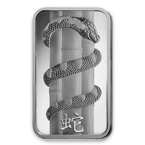 100 gram PAMP Silver Bar - Lunar Snake 2013 - Image 2