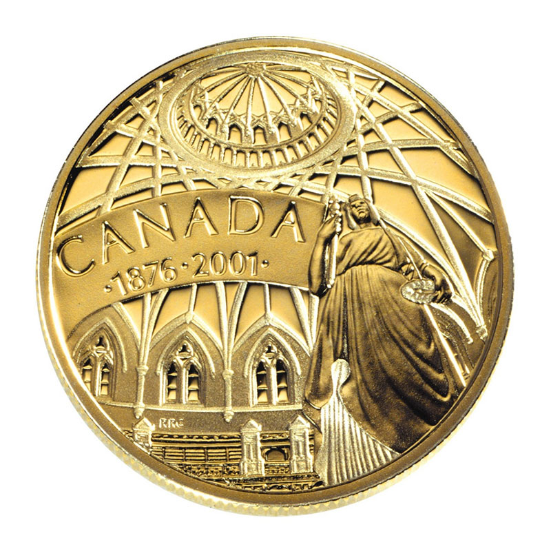 2001 $100 The Library Of Parliament, 125th Anniversary - 14-Kt