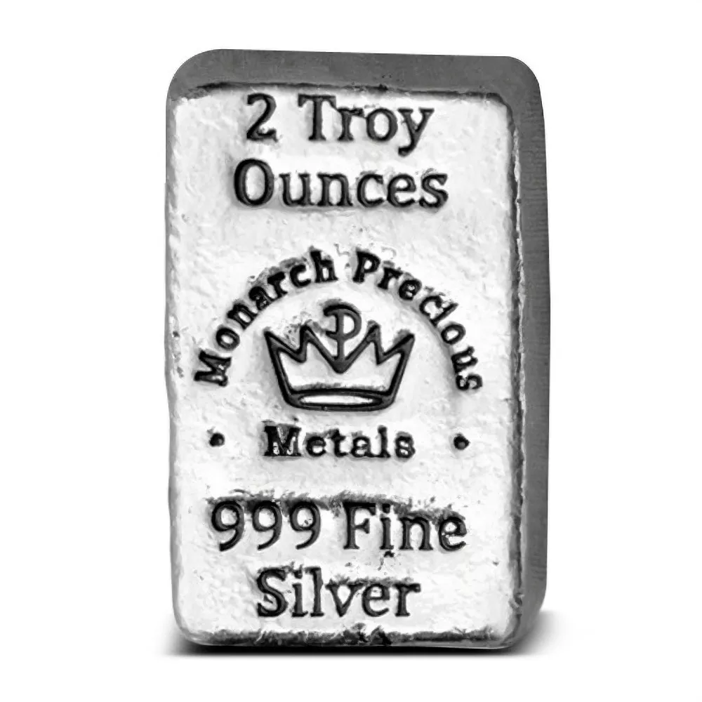 2 oz Hand Poured Silver Bar - MPM (Monarch Precious Metals