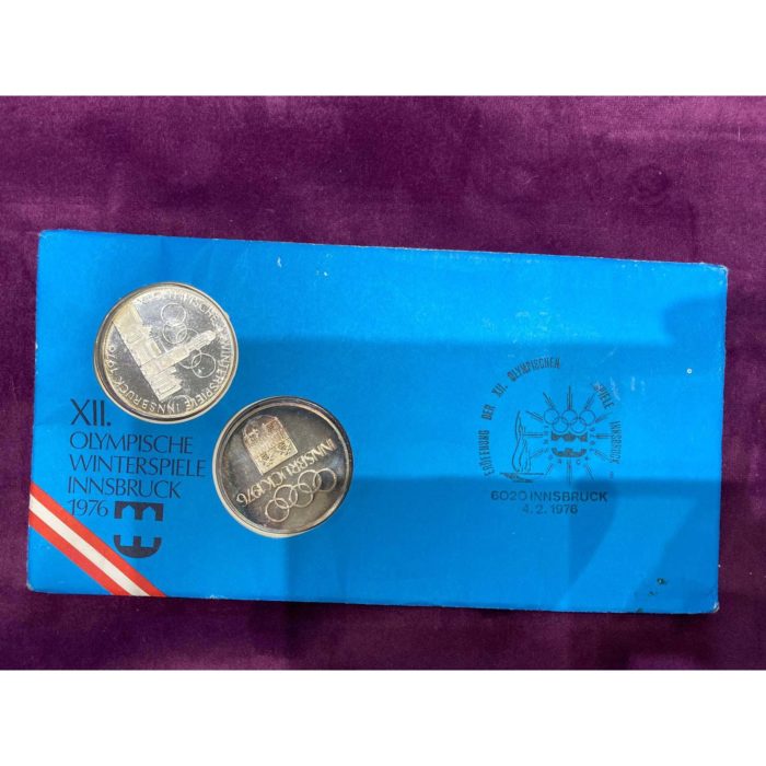 1976 XII Olympic Winter Games Innsbruck Austria Silver Coins