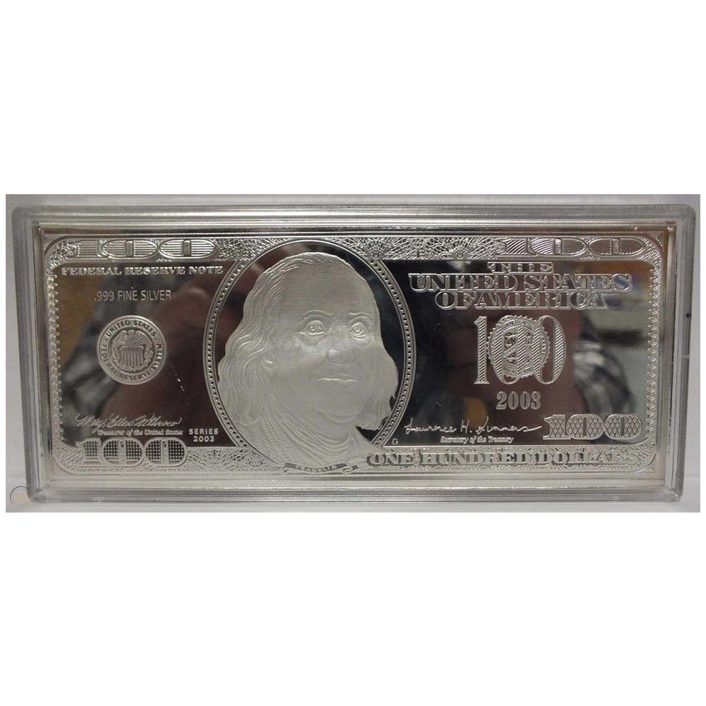2003 Ben Franklin $100 Bill / Note 12 Troy Oz .999 Proof