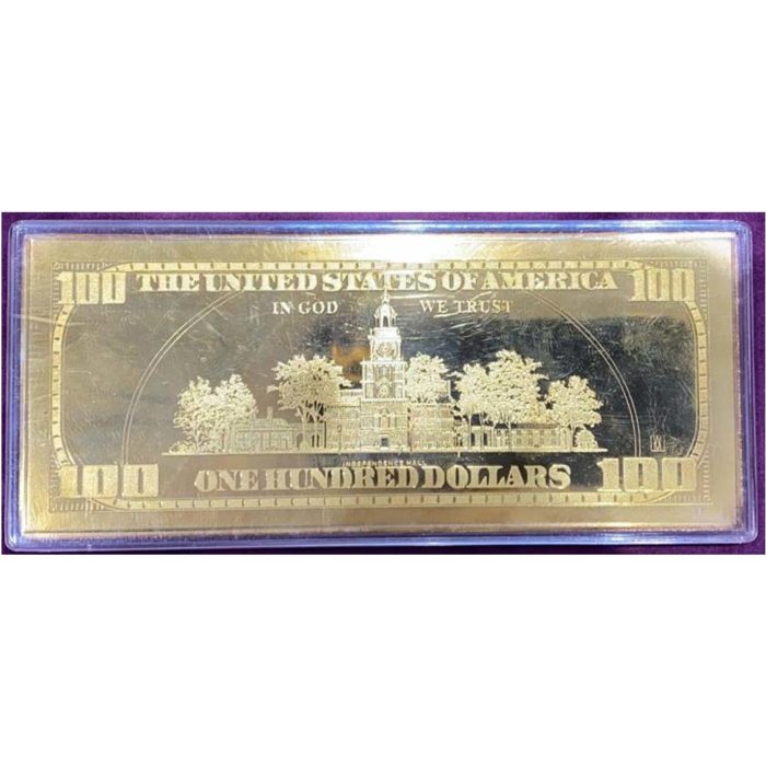4 Oz Silver Bar 2000 Benjamin Franklin $100 Frn Note .999 Fine Silver 4 Oz Bar - Image 2