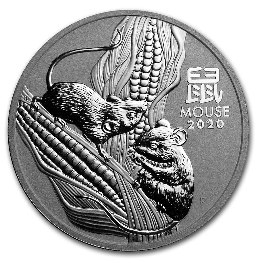 2020 Australia 5 oz Silver Lunar Mouse Coin BU (Series III