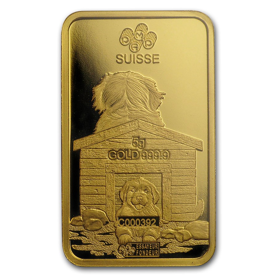 5 gram Gold Bar - PAMP Suisse Year of the Dog (In Assay) - Bullion