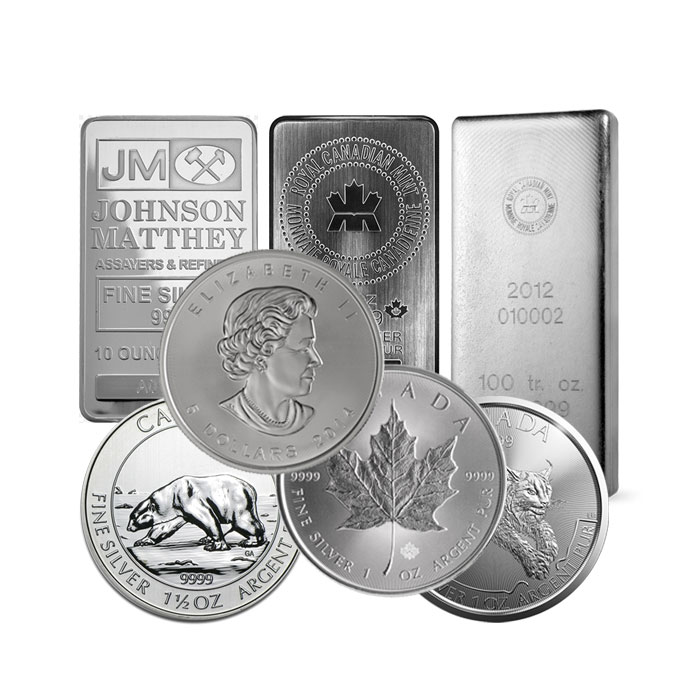 Silver Bars and Coins Section