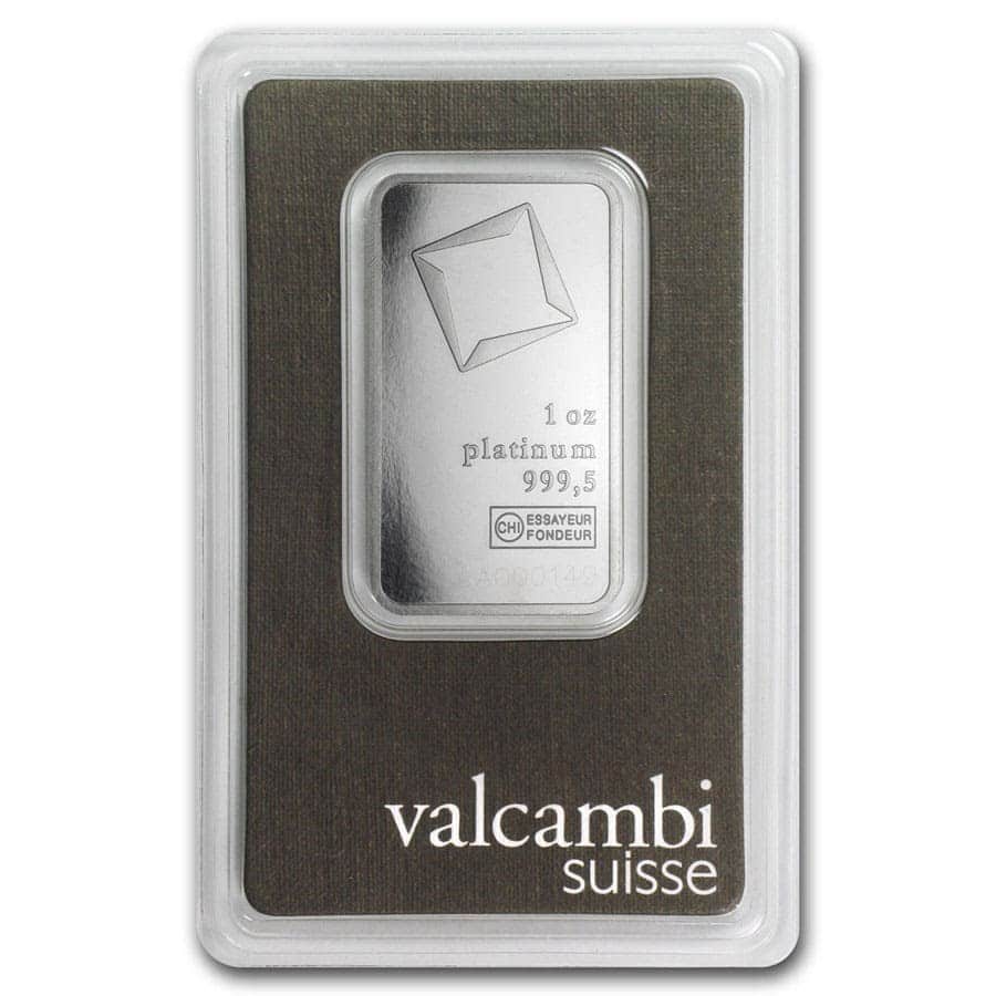 1 oz Platinum Bar - Valcambi (In Assay) - Bullion Mart