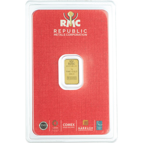 1 gram Gold Bar - Republic Metals Corporation