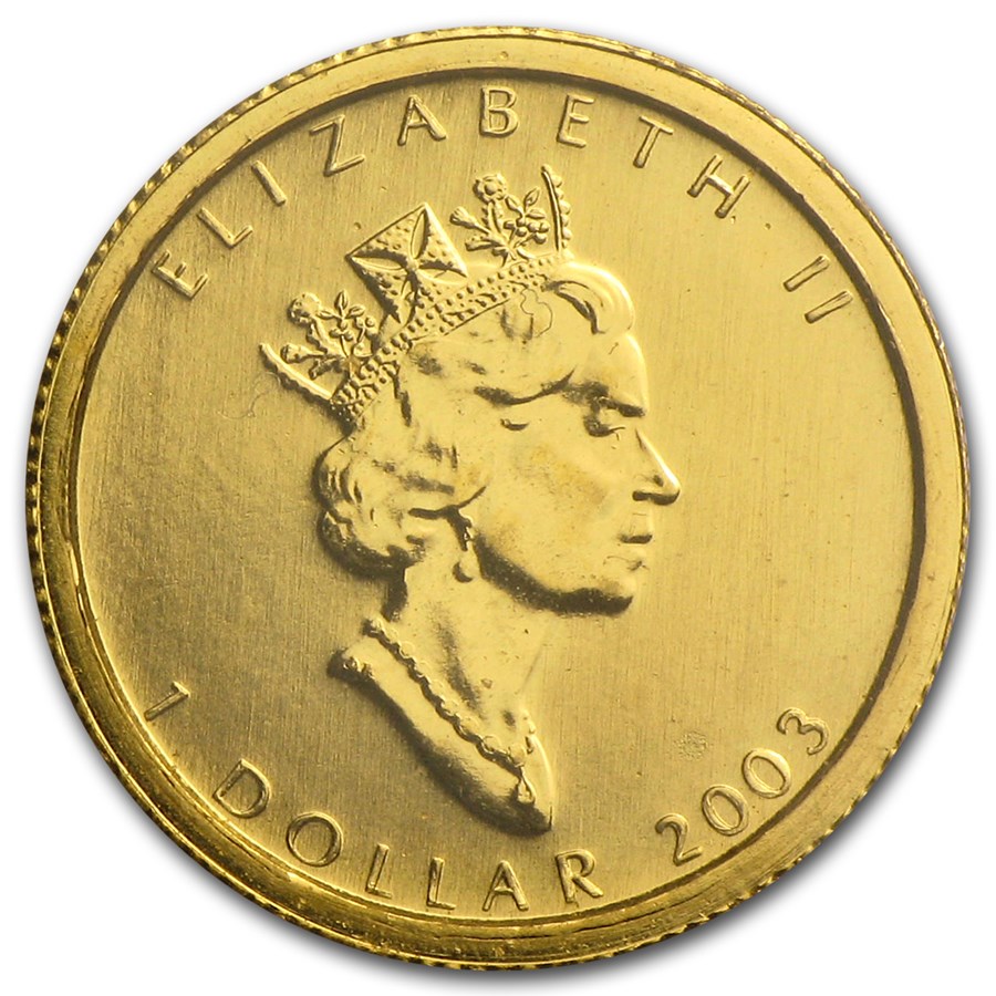 2003 1/20 Oz Maple Leaf Pure Gold Coin - Bullion Mart