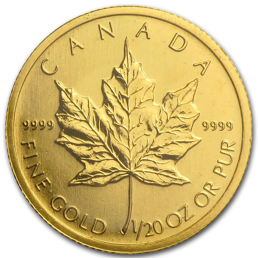 2003 1/20 Oz Maple Leaf Pure Gold Coin Bullion Mart