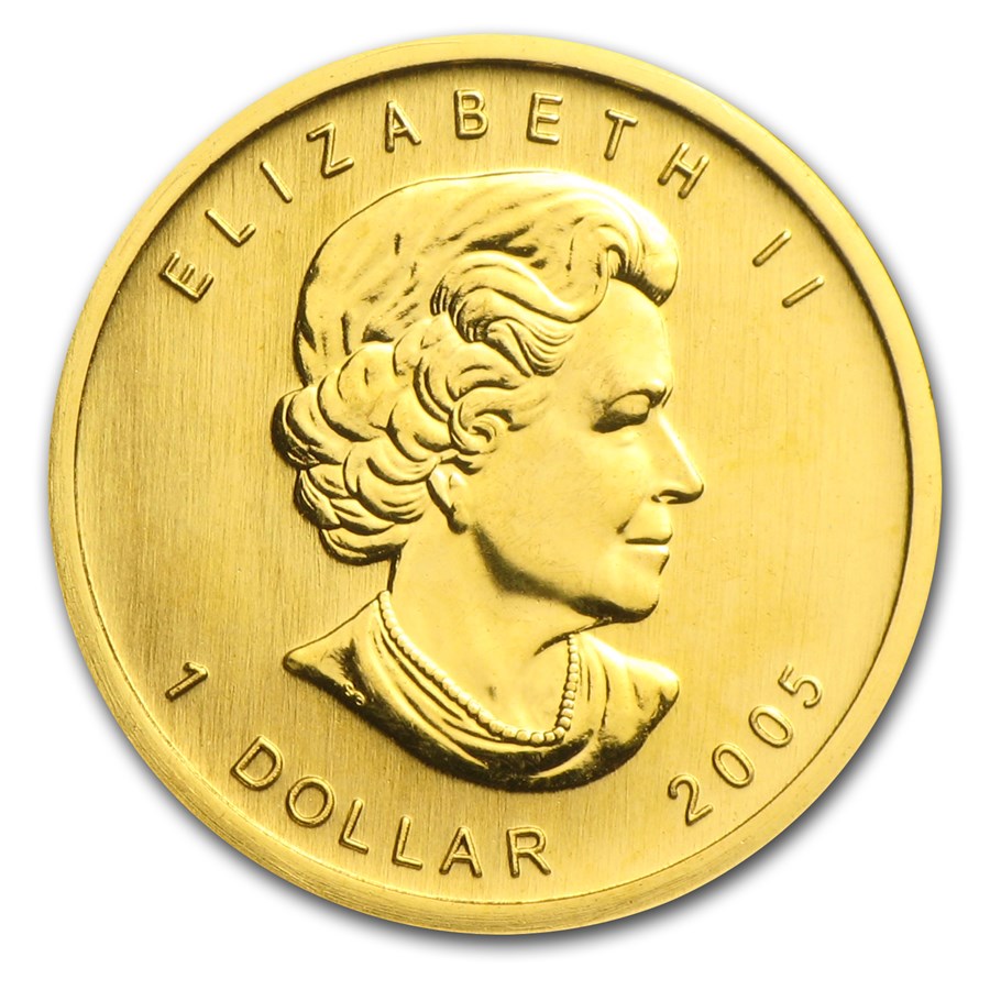  Canadian Mint メープルリーフ金貨 1/20 OZ 2005 1/20 Oz Canadian Maple Leaf Gold Coin - Bullion Mart