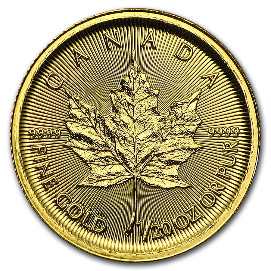 2016 1/20 Oz Maple Leaf Gold Coin - Bullion Mart