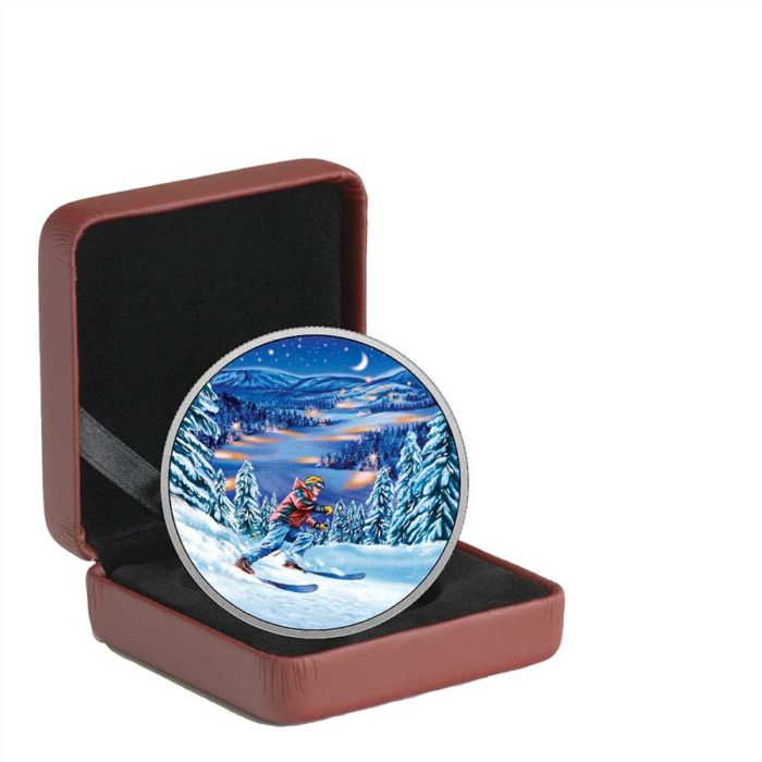 2017 $15 Great Canadian Outdoors: Night Skiing - Pure Silver Glow-in-the-Dark Coin [158360] - Image 5