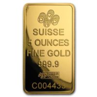 5 oz Gold Bar - PAMP Suisse Lady Fortuna Veriscan® (w/Assay