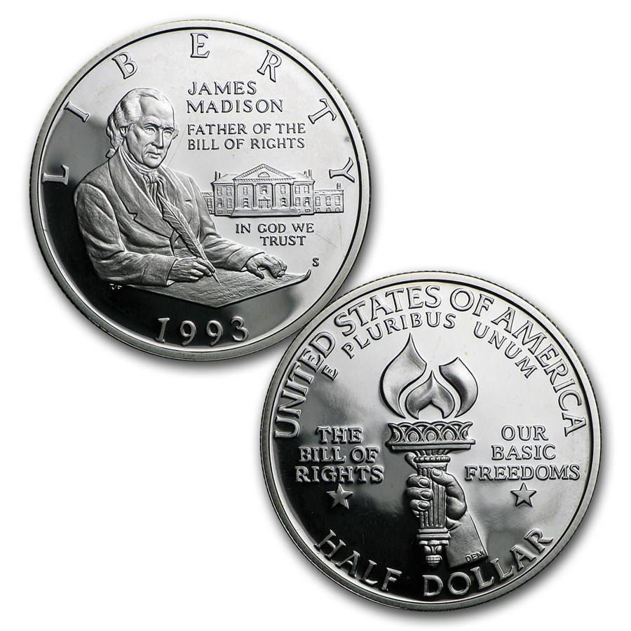 1993 3-Coin Commem Bill of Rights Proof Set (w/Box & COA) - Image 2