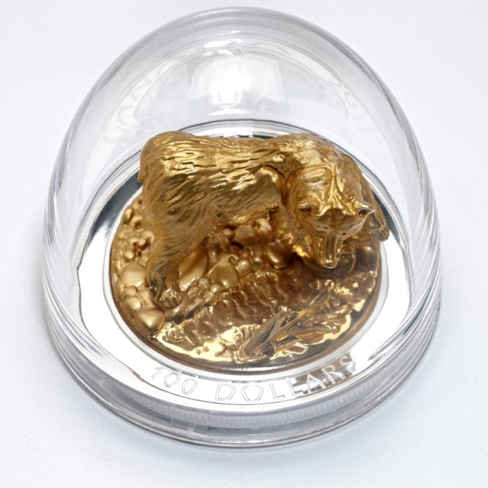 2017 $100 Sculpture Of Majestic Canadian Animals: Grizzly Bear - Pure Silver Coin [156457] - Image 4