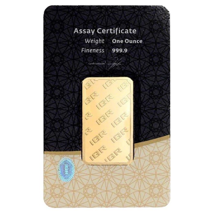 1 oz Istanbul Gold Refinery (IGR) Bar .9999 Fine - Image 2