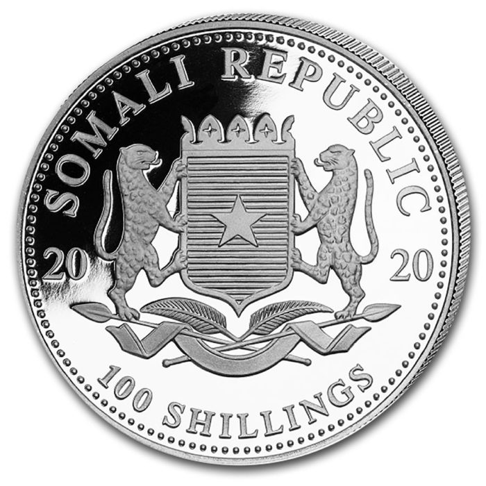 2020 Somalia 1 oz Silver African Wildlife Leopard BU - Image 2
