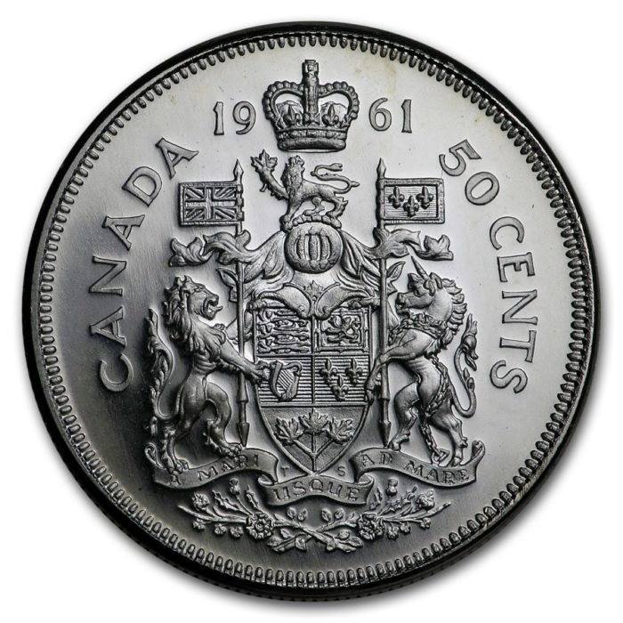 1961 Canada Silver 50 Cents Elizabeth II