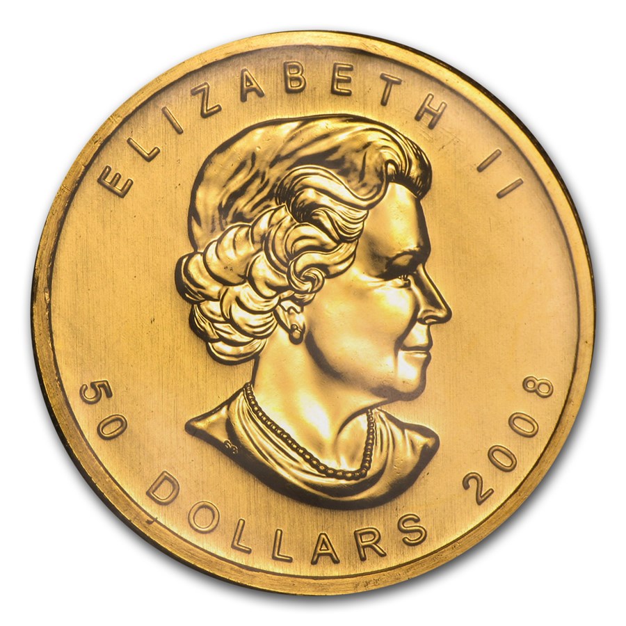 2008 Canada 1 oz Gold Maple Leaf BU (Vancouver Olympics