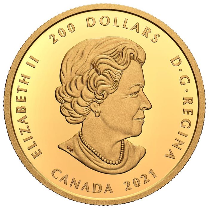 2021 $200 Pure Gold Coin - Relics of New France: Louis XIV 30 Deniers - Image 2